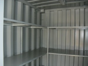 Shipping Container Fitted with Steel Shelving for storage